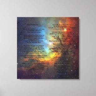 Desiderata on Pleiades Galaxy Canvas Print