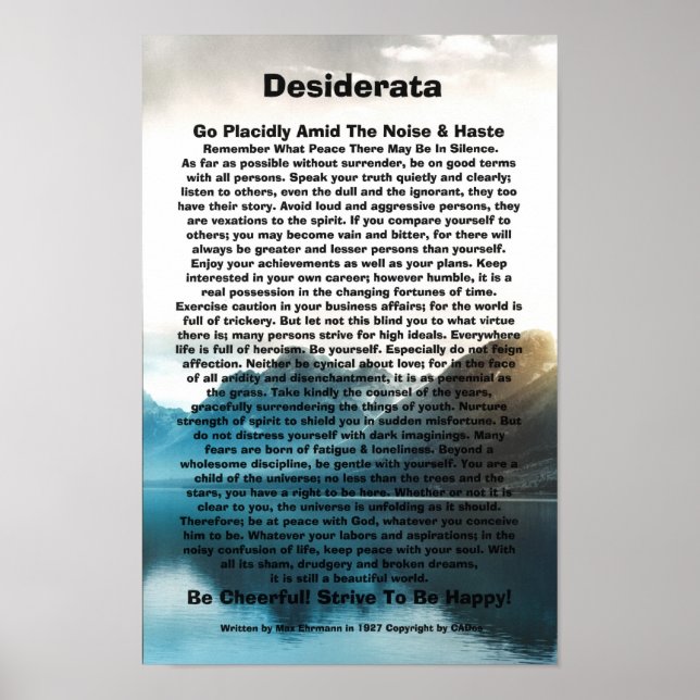 Desiderata On The Lakefront Poster (Front)