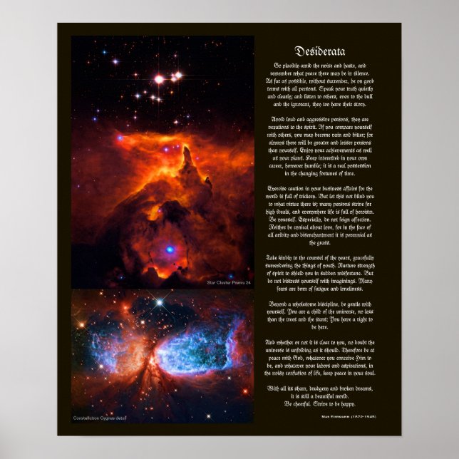 Desiderata - Outer Space beauty of Universe Stars Poster (Front)