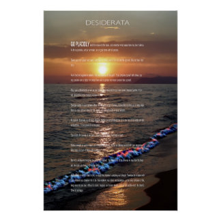 DESIDERATA Pacific Sunset Poster