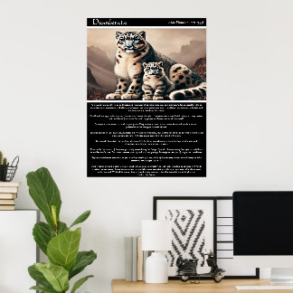 Desiderata: Peaceful Snow Leopard and Cub Poster