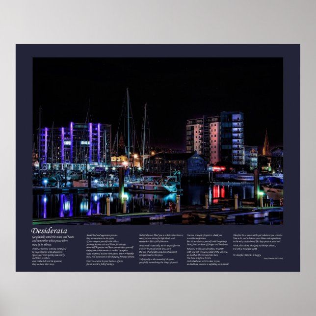 Desiderata - Plymouth Barbican View by Night Poster (Front)