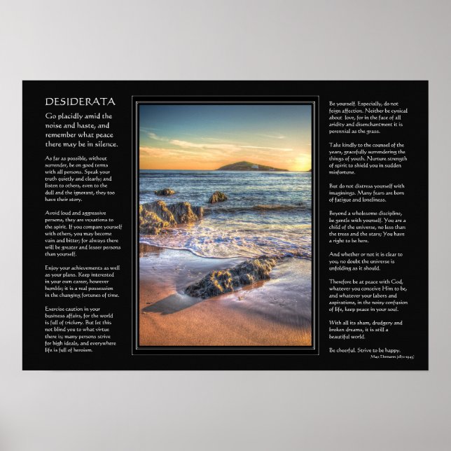 Desiderata poem - Burgh Island from Bantham Poster (Front)