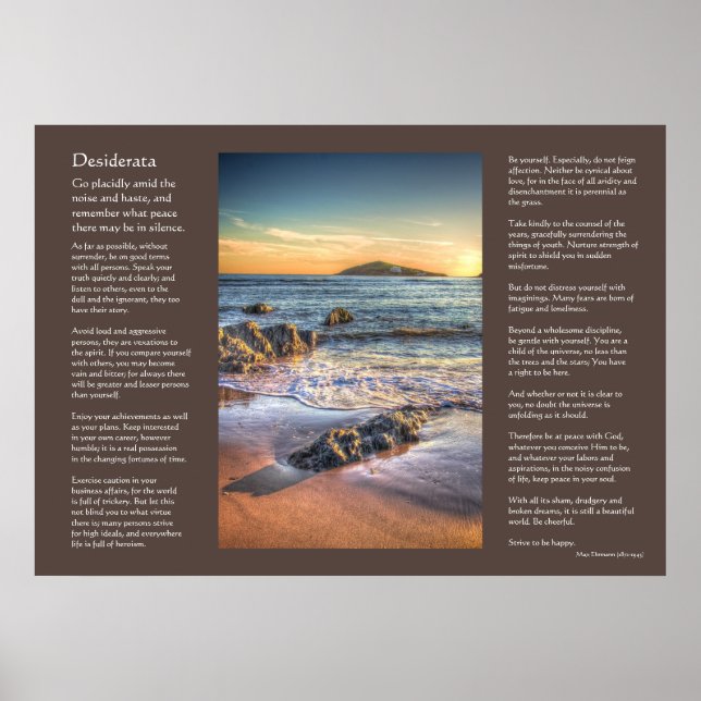 Desiderata poem - Burgh Island from Bantham Poster (Front)