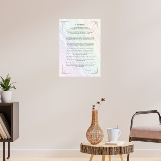 Desiderata Poem by Max Ehrmann Poster (Living Room 3)
