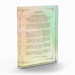 Desiderata Poem by Max Ehrmann Poster Photo Block