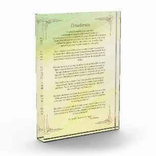 Desiderata Poem by Max Ehrmann Poster Photo Block