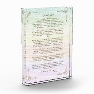 Desiderata Poem by Max Ehrmann Poster Photo Block