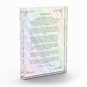 Desiderata Poem by Max Ehrmann Poster Photo Block