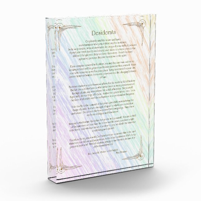 Desiderata Poem by Max Ehrmann Poster Photo Block (Left)