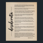 Desiderata Poem by Max Ehrmann Vintage Poster<br><div class="desc">This design features the poem "Desiderata" by Max Ehrmann. Poetry is a form of art that is often overlooked. However, it is a beautiful way to express emotions, share thoughts, and convey messages. Poems inspire people with words of wisdom and insight. This lovely poem print can be personalised further by...</div>