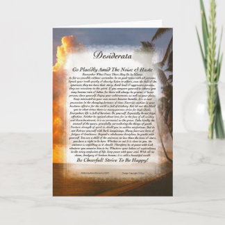 DESIDERATA Poem Card Max Ehrmann-Tropical Sunset