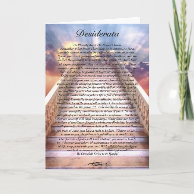 DESIDERATA Poem Card on Stairway To Heaven (Front)