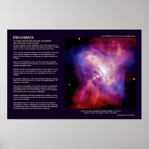 Desiderata Poem - Crab Pulsar Time Lapse Poster