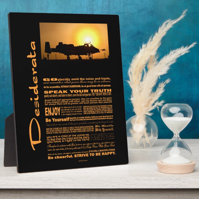 Desiderata Poem Desiderata A-10 Thunderbolt Plaque (Side)