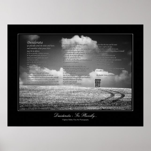 Desiderata Poem - Go Placidly Poster (Front)