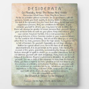 Desiderata Poem in Abstract Desert Forest Plaque
