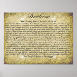 DESIDERATA Poem=Max Ehrmann=Antique Wallpaper Poster