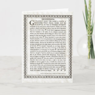 DESIDERATA Poem=Max Ehrmann=Parchment Collection Card