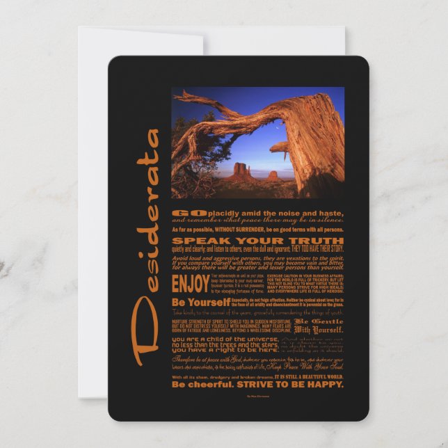 Desiderata Poem Monument Valley #1 (Front)