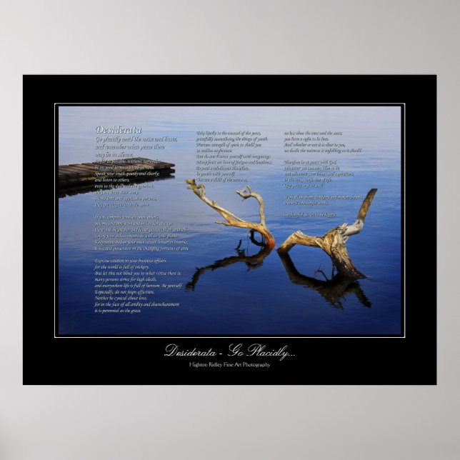 Desiderata Poem - Noise and Haste gallery style Poster (Front)