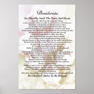 Desiderata Poem on Fading Tulips Watercolor Poster