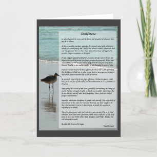 Desiderata Poem - Seagull on the Beach Scene Card