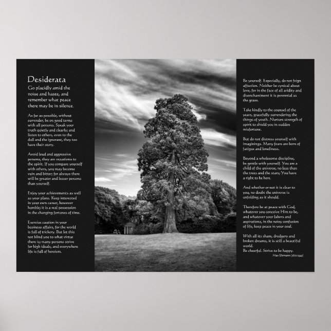 Desiderata Poem - Tree and Pavilions Poster (Front)