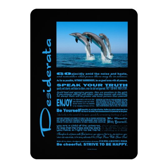 Desiderata Poem Up Up Up Dolphins Card