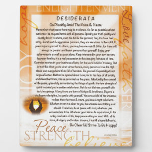 Desiderata Poem with Praying Hands Plaque