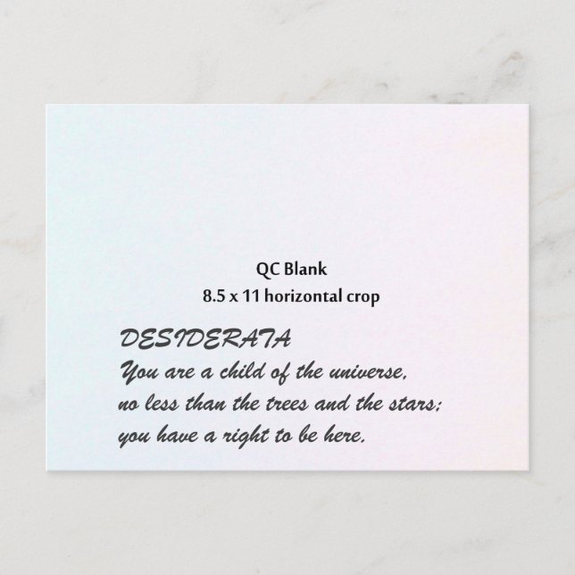 DESIDERATA postcard (Front)
