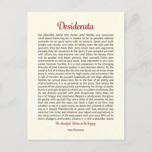 Desiderata Postcard Desiderata Mini Art