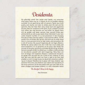 Desiderata Postcard | Desiderata Mini Art
