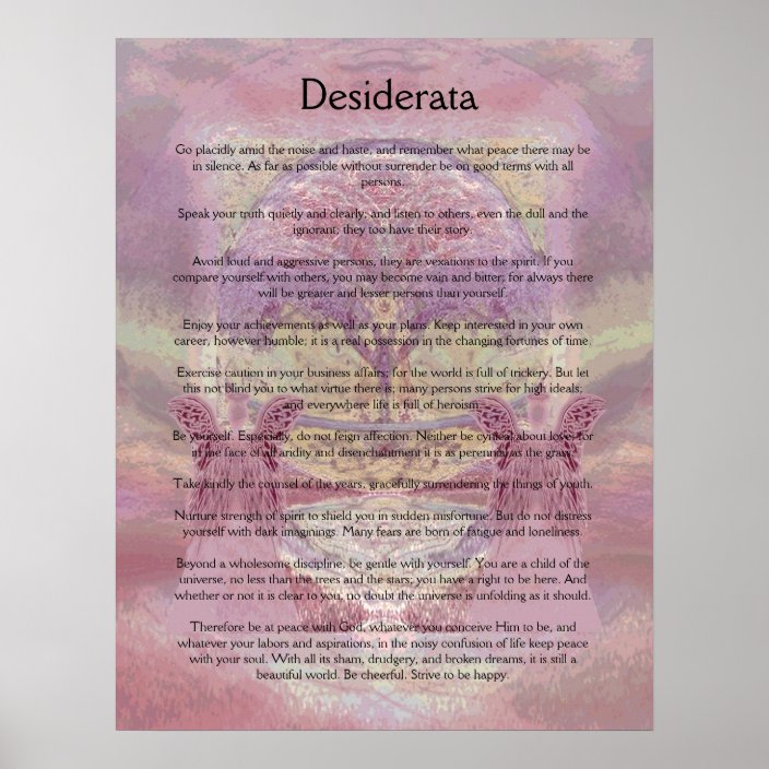 Desiderata Poster | Zazzle.com.au