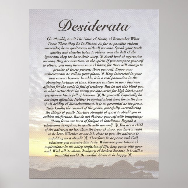 DESIDERATA POSTER (Front)
