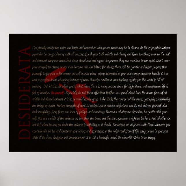 Desiderata Poster (Front)