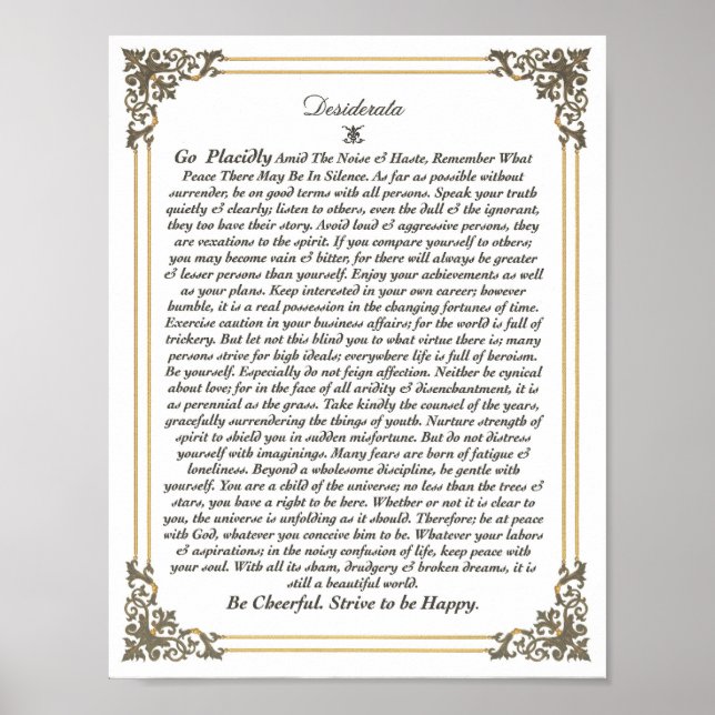 DESIDERATA Poster (Front)