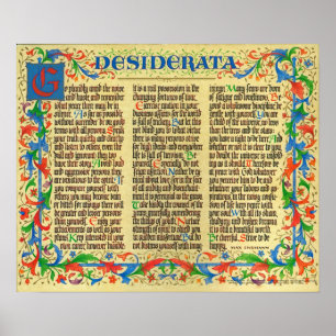 DESIDERATA Poster by Max Ehrmann=Florentine II