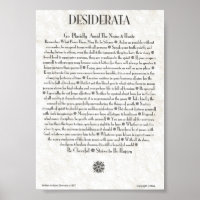 DESIDERATA Poster by Max Ehrmann MANY SIZES