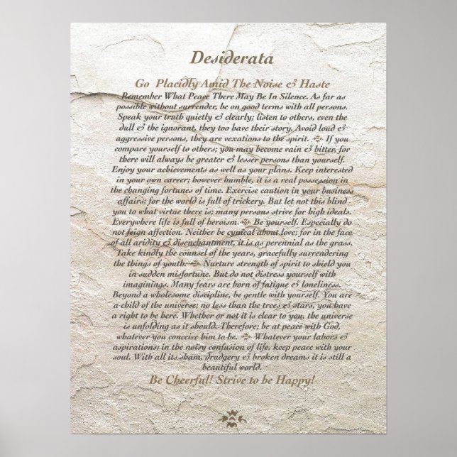 DESIDERATA Poster by Max Ehrmann=Moonstone (Front)