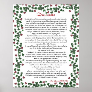 Desiderata Poster Ivy Hearts