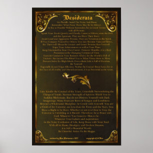 DESIDERATA Poster-Max Ehrmann-11x17-Gold Baroque Poster