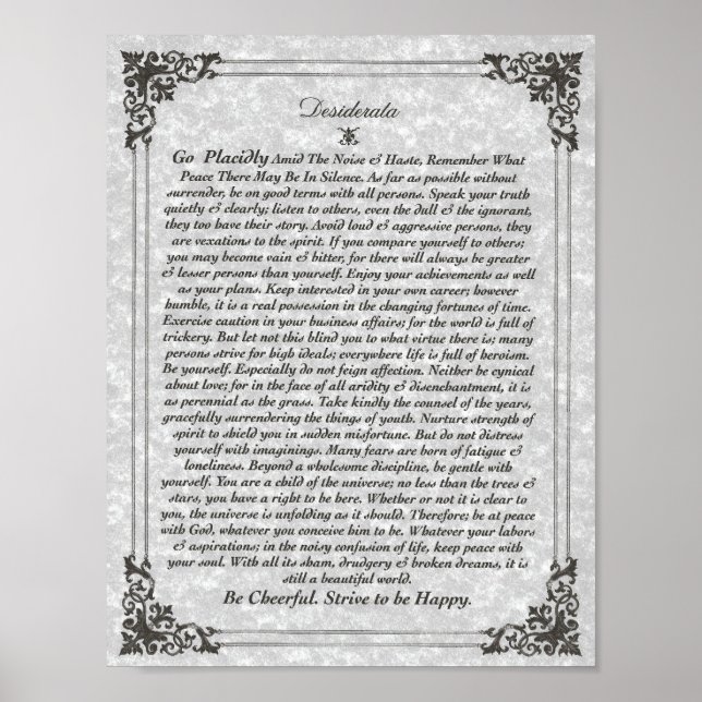 DESIDERATA Poster on Parchment (Front)