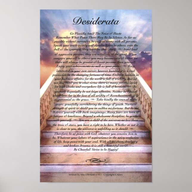 DESIDERATA Poster on Stairway To Heaven (Front)