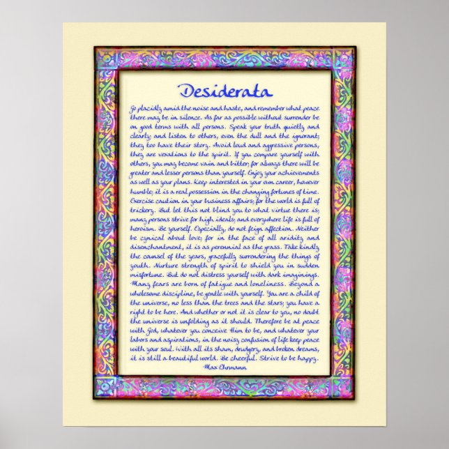 Desiderata poster print (Front)