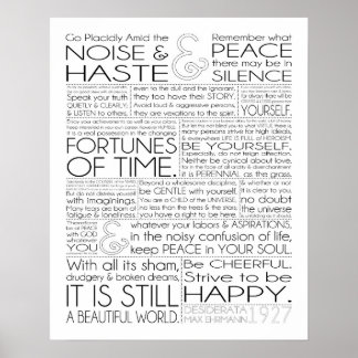 Desiderata Print 16x20 on Matte Paper