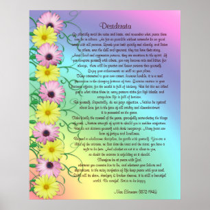 Desiderata prose rainbow colours poster