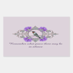 Desiderata Quote and Peaceful Hummingbird Rectangular Sticker