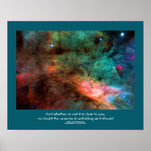 Desiderata quote - Centre of The Swan Nebula Poster