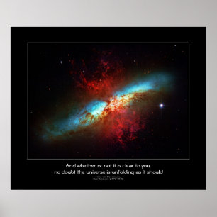 Desiderata quote - Cigar Galaxy from outer space Poster